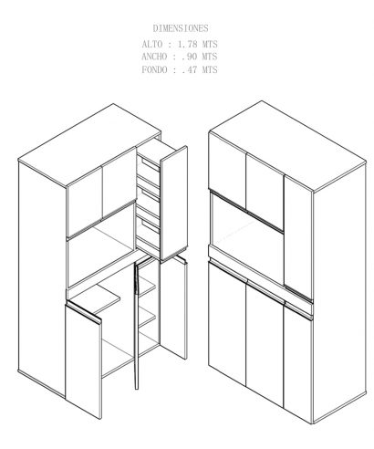 ALACENA-OSLO ALACENA-OSLO-BLANCO ISOMETRICO
